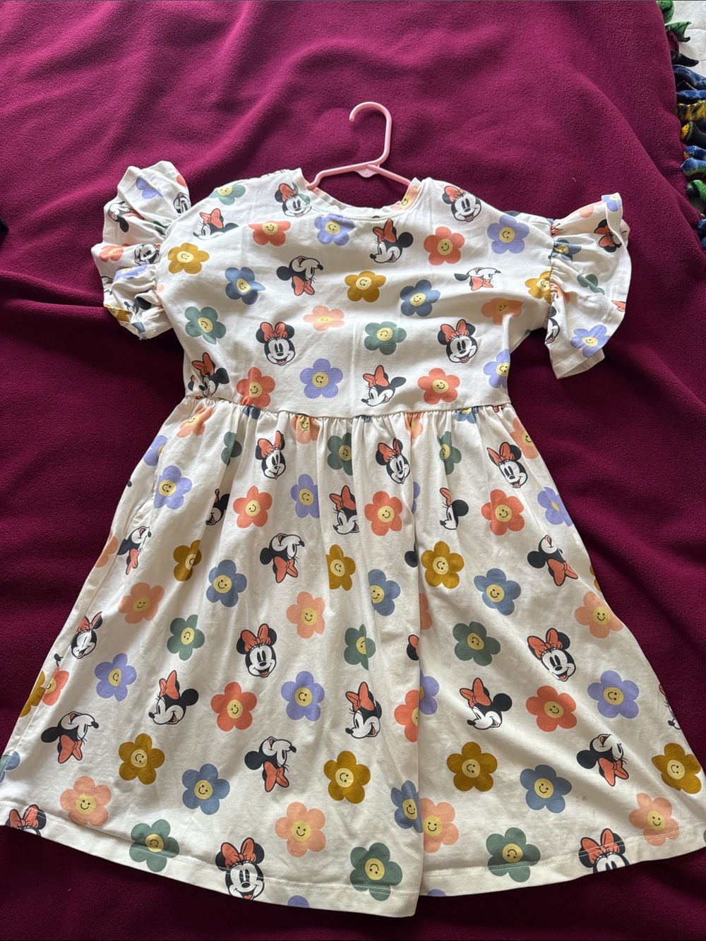 Disney White Dress with Multicolor Minnie & Floral Print